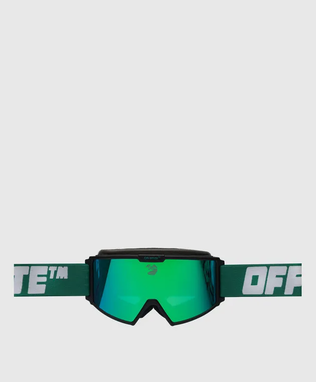 OFFWHITE GREEN SKI GOGGLES WITH LOGO