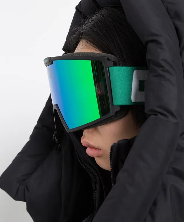 OFFWHITE GREEN SKI GOGGLES WITH LOGO