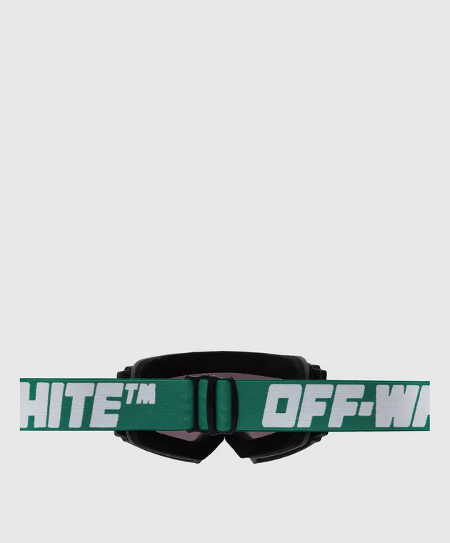 OFFWHITE GREEN SKI GOGGLES WITH LOGO