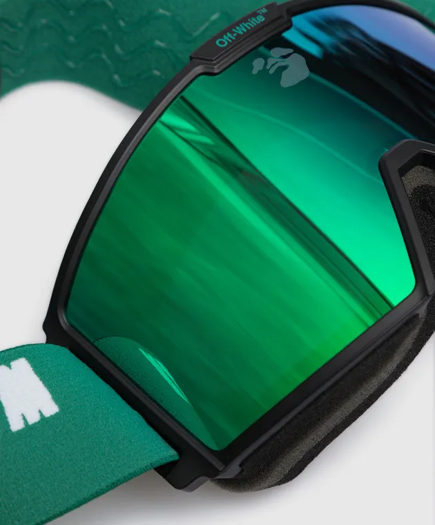 OFFWHITE GREEN SKI GOGGLES WITH LOGO
