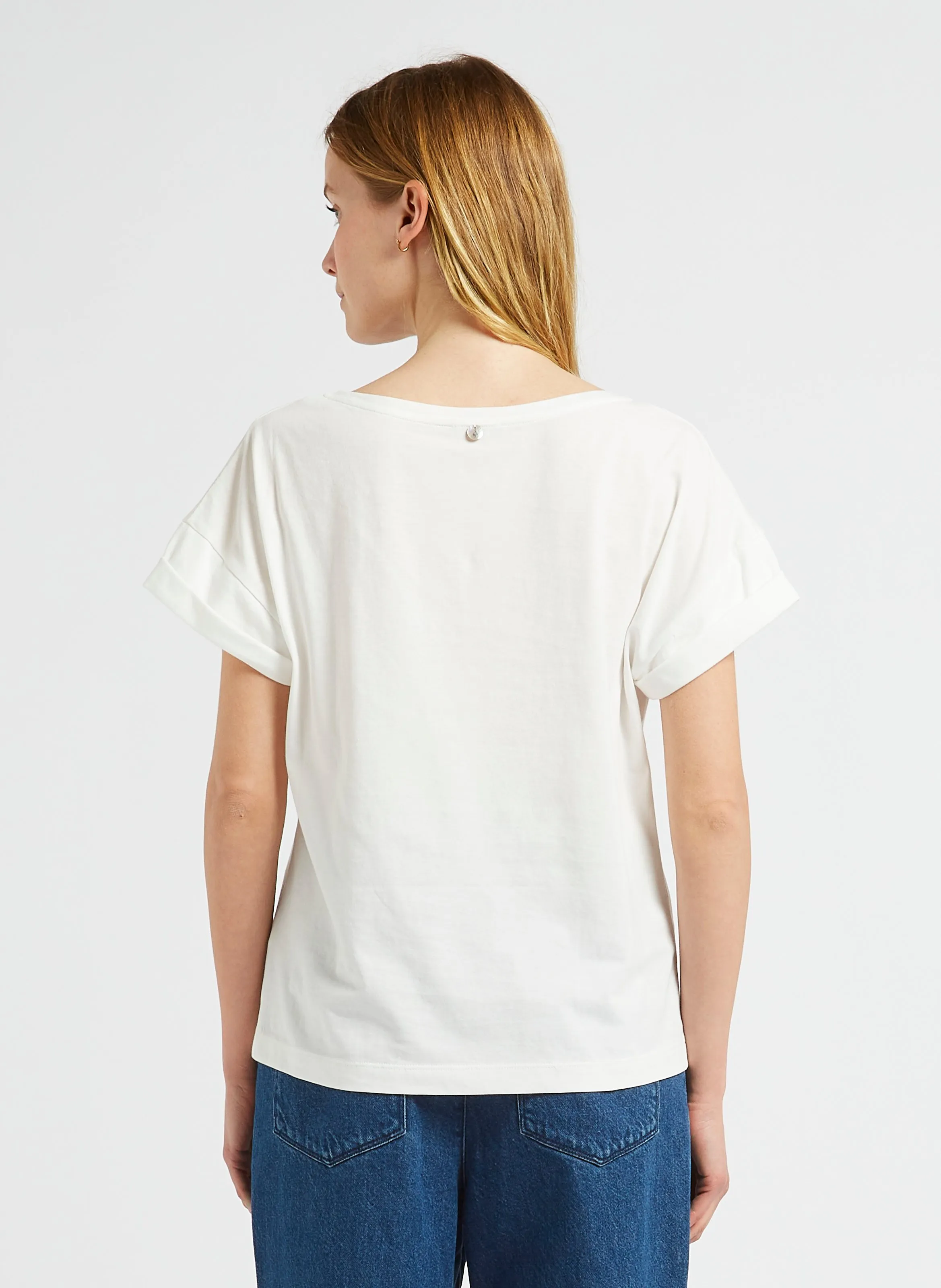 ONE STEP MARCO  CAMISETA DE ALGODóN CON CUELLO EN V EN BLANCO
