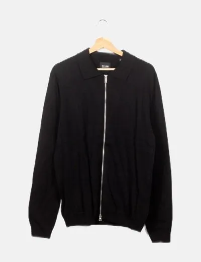 ONLY & SONS Jersey negro punto cremallera