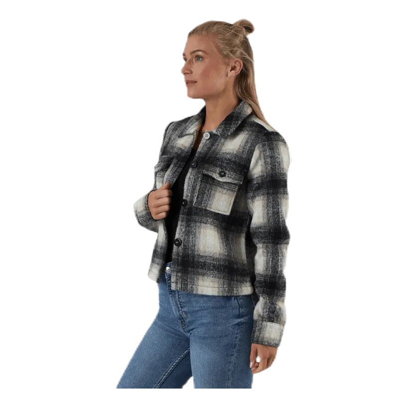 Only Lou Short Check Jacket Cc Otw Grey