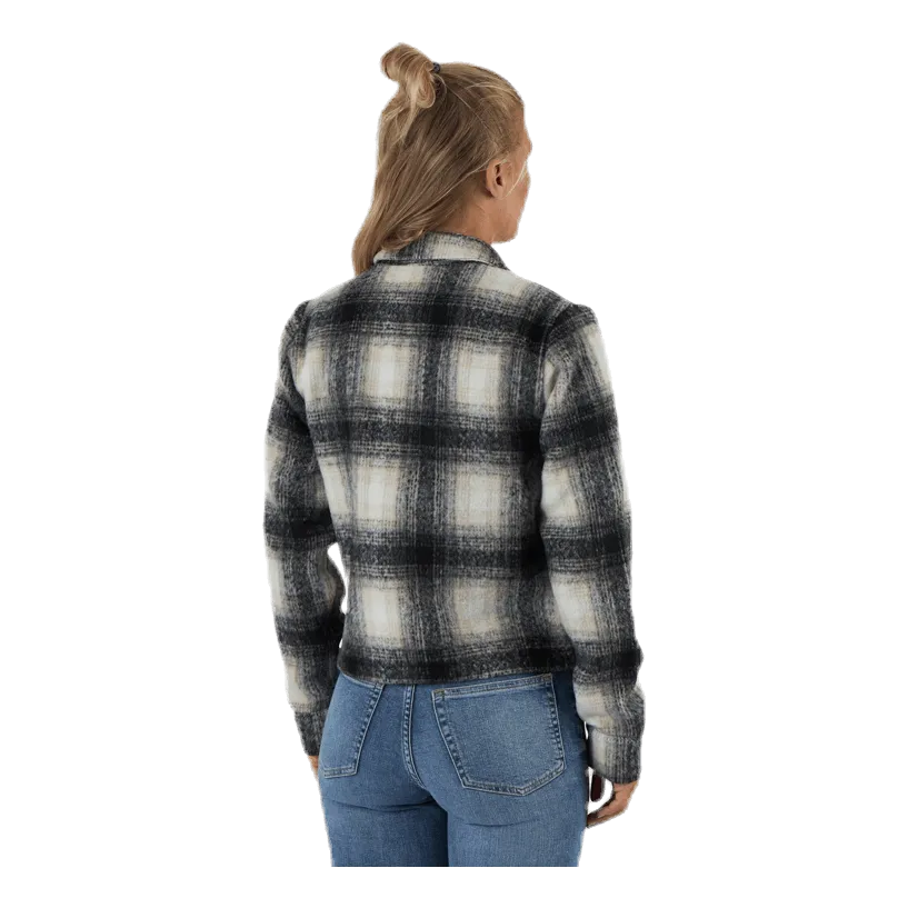 Only Lou Short Check Jacket Cc Otw Grey