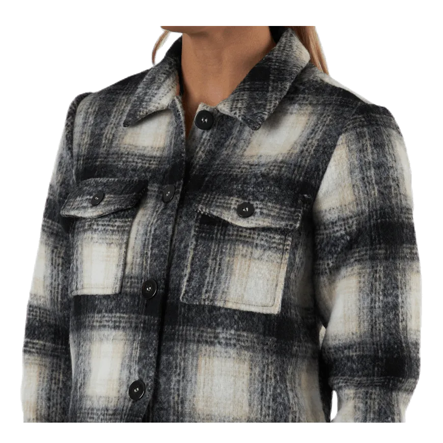 Only Lou Short Check Jacket Cc Otw Grey
