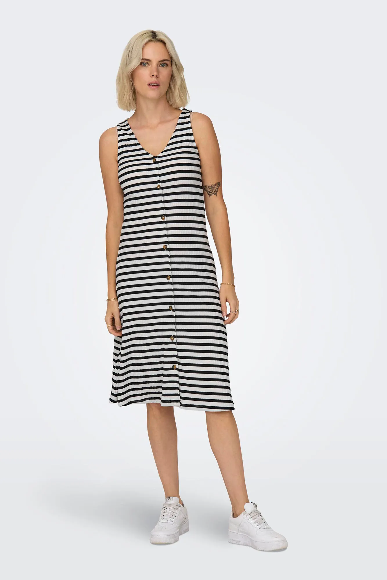 Only Vestido midi a rayas