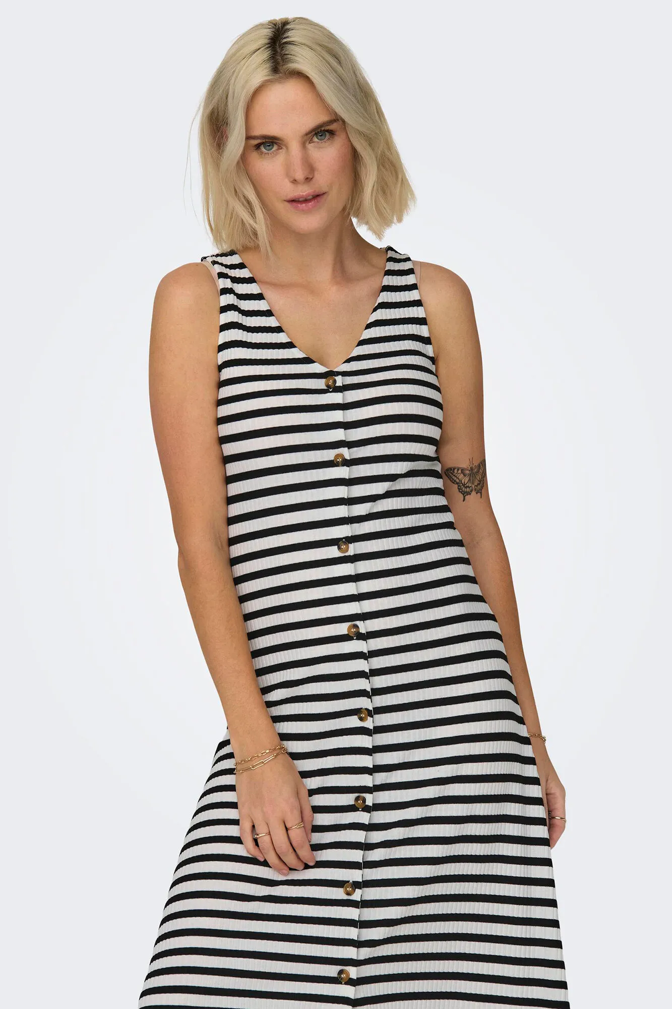 Only Vestido midi a rayas