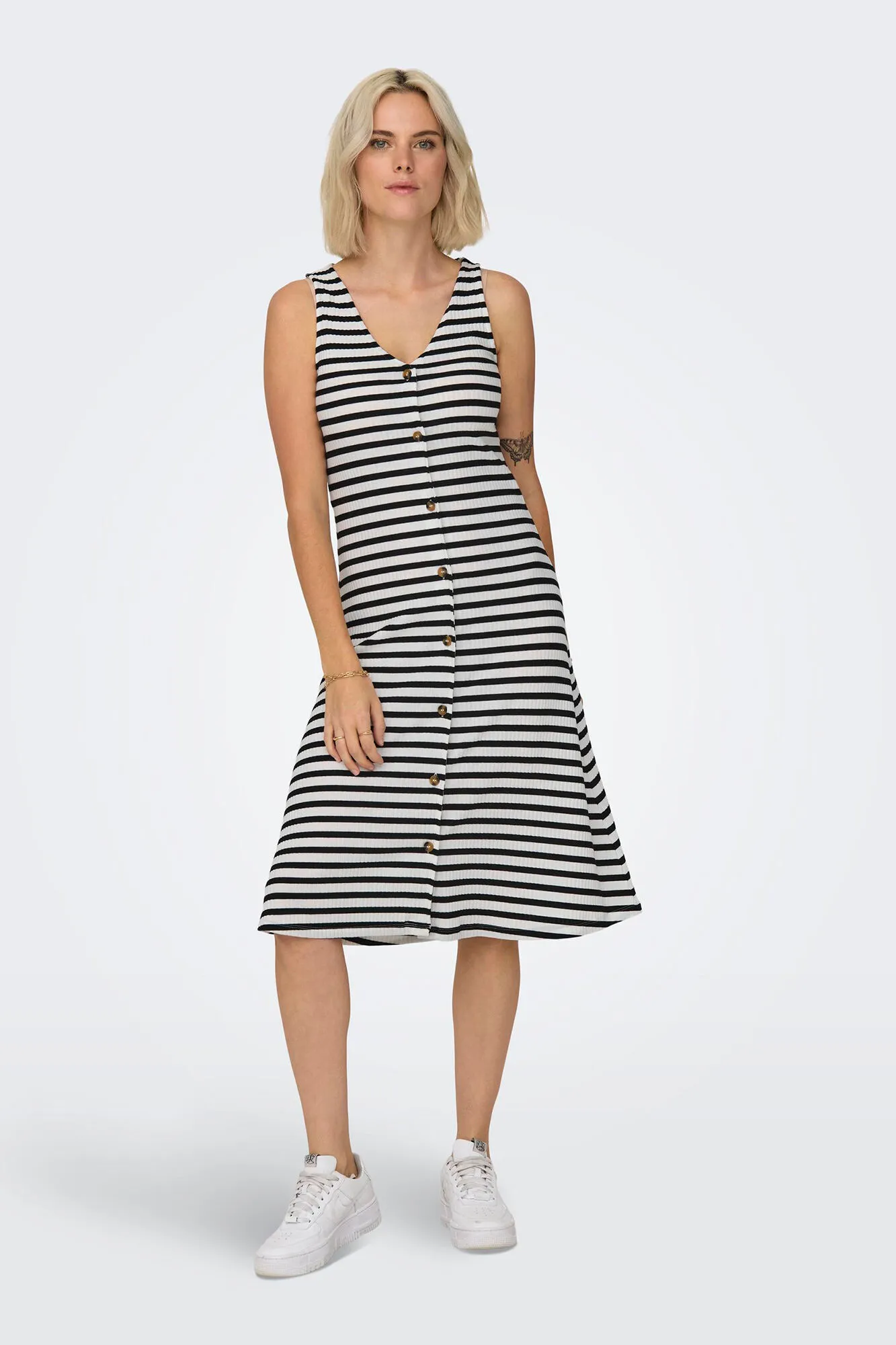 Only Vestido midi a rayas