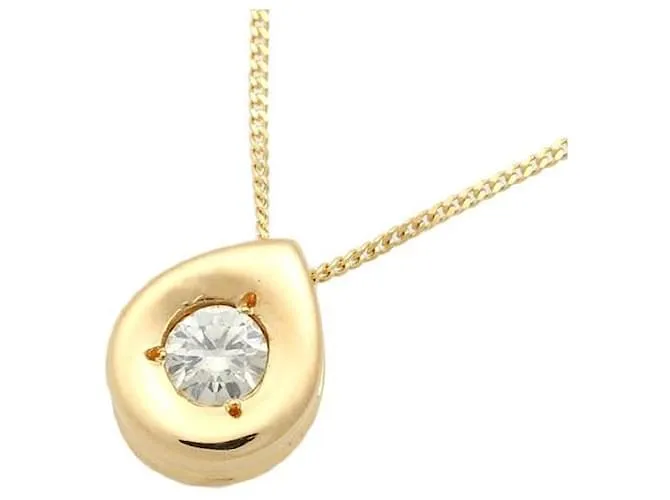 Otras joyas & Other Stories K sencilla18Collar YG con Soltero 0.32CT Diamond, De las mujeres, Ninguna marca en excelentes co