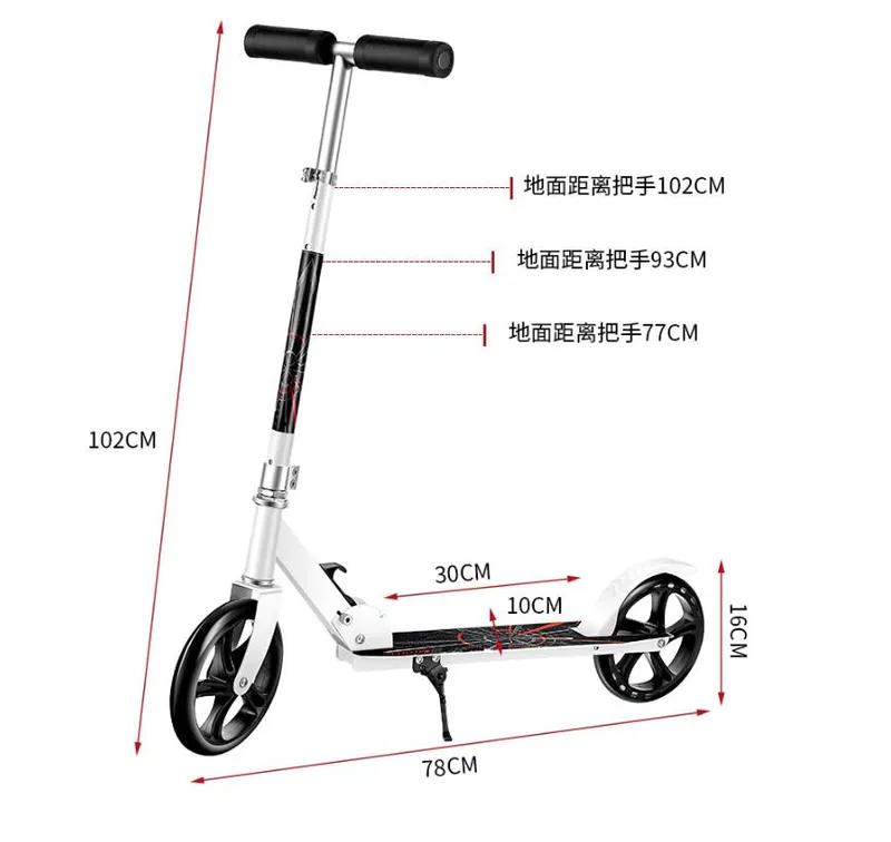 Otros Scooters Razor A5 Lux Kick Scooter Grande 8 ruedas Manejo ajustable plegable Ligero para pasajeros de hasta 220 libras Del