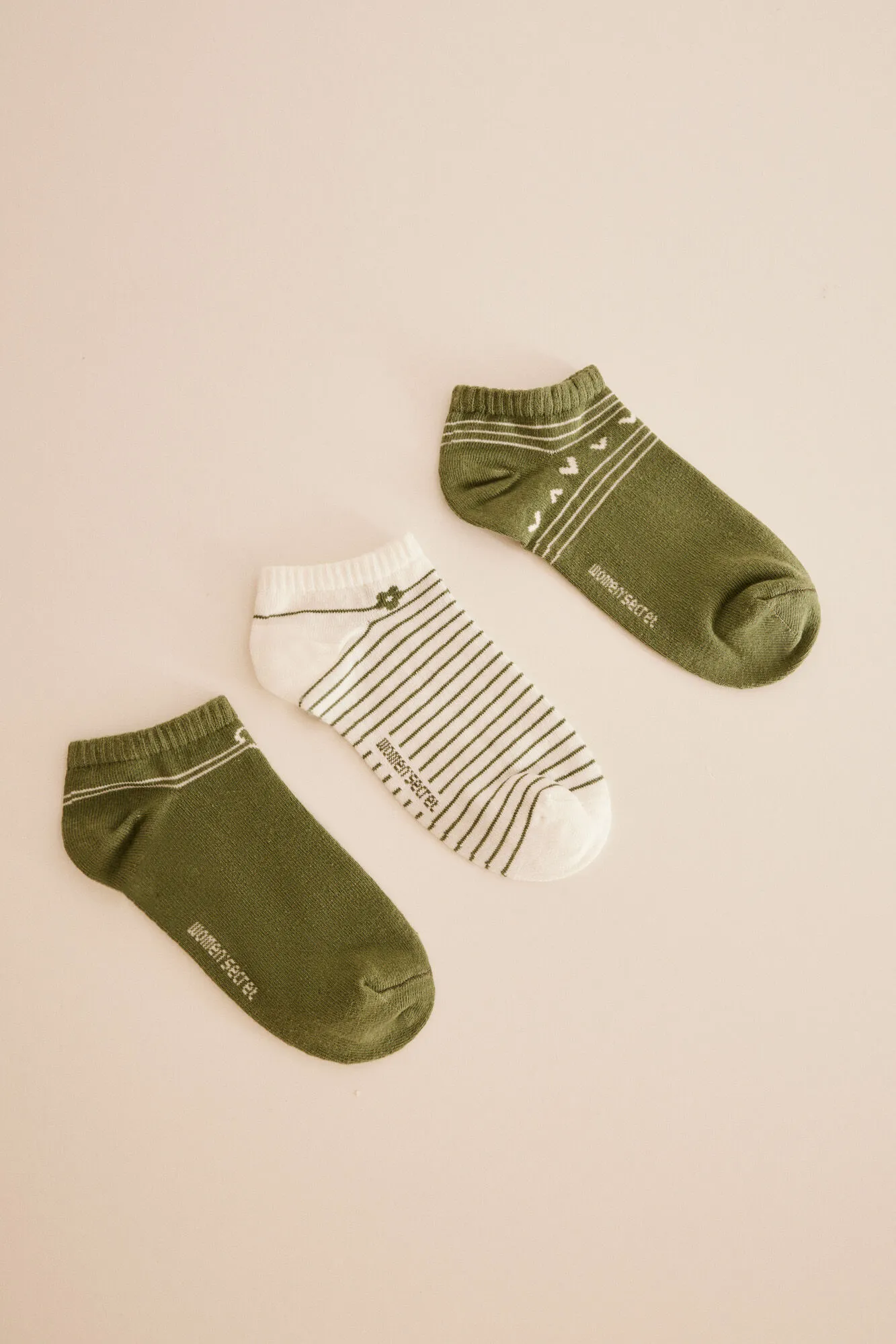 Pack 3 calcetines cortos algodón verdes