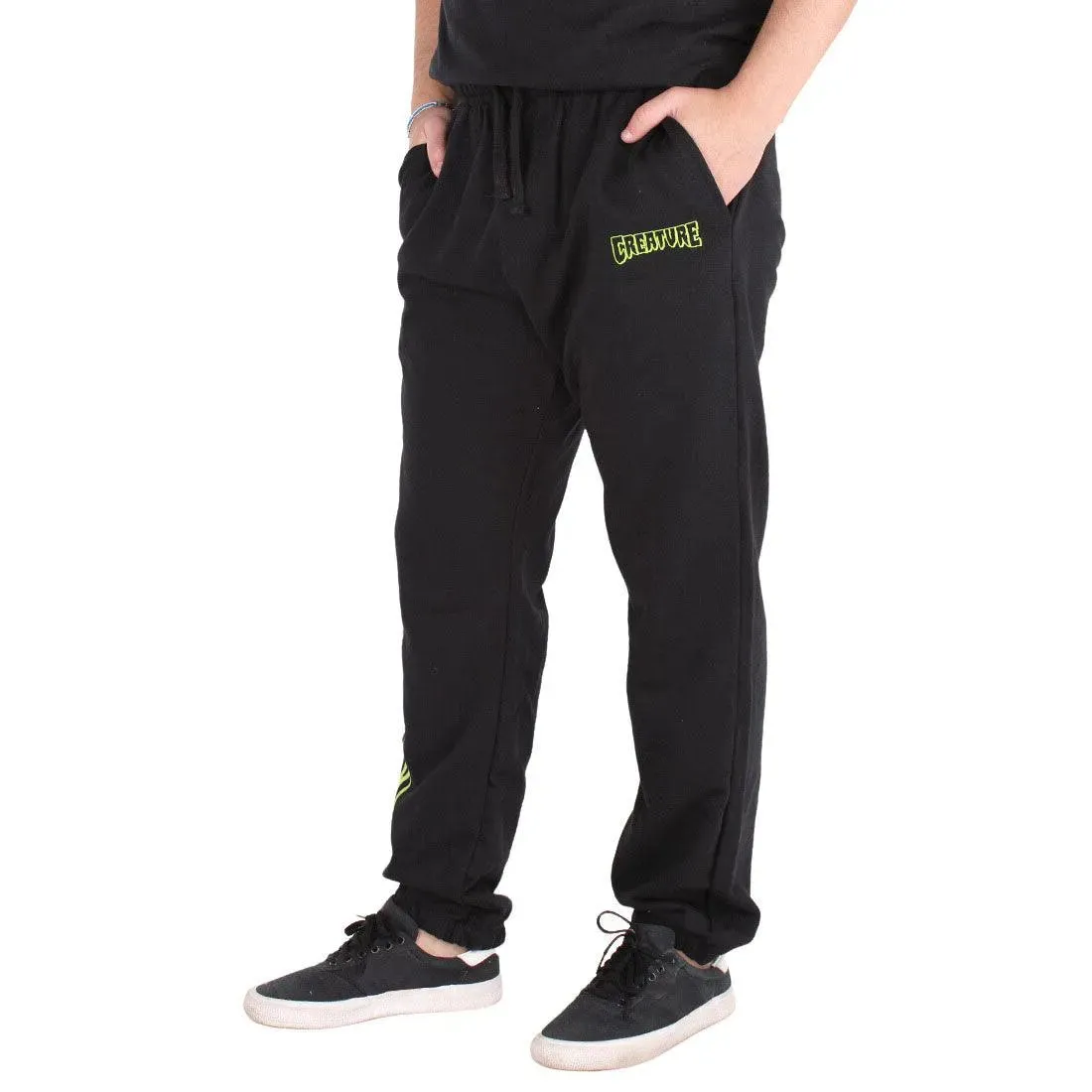 Pantalon Buzo Creature Strainght Rustic Print Negro