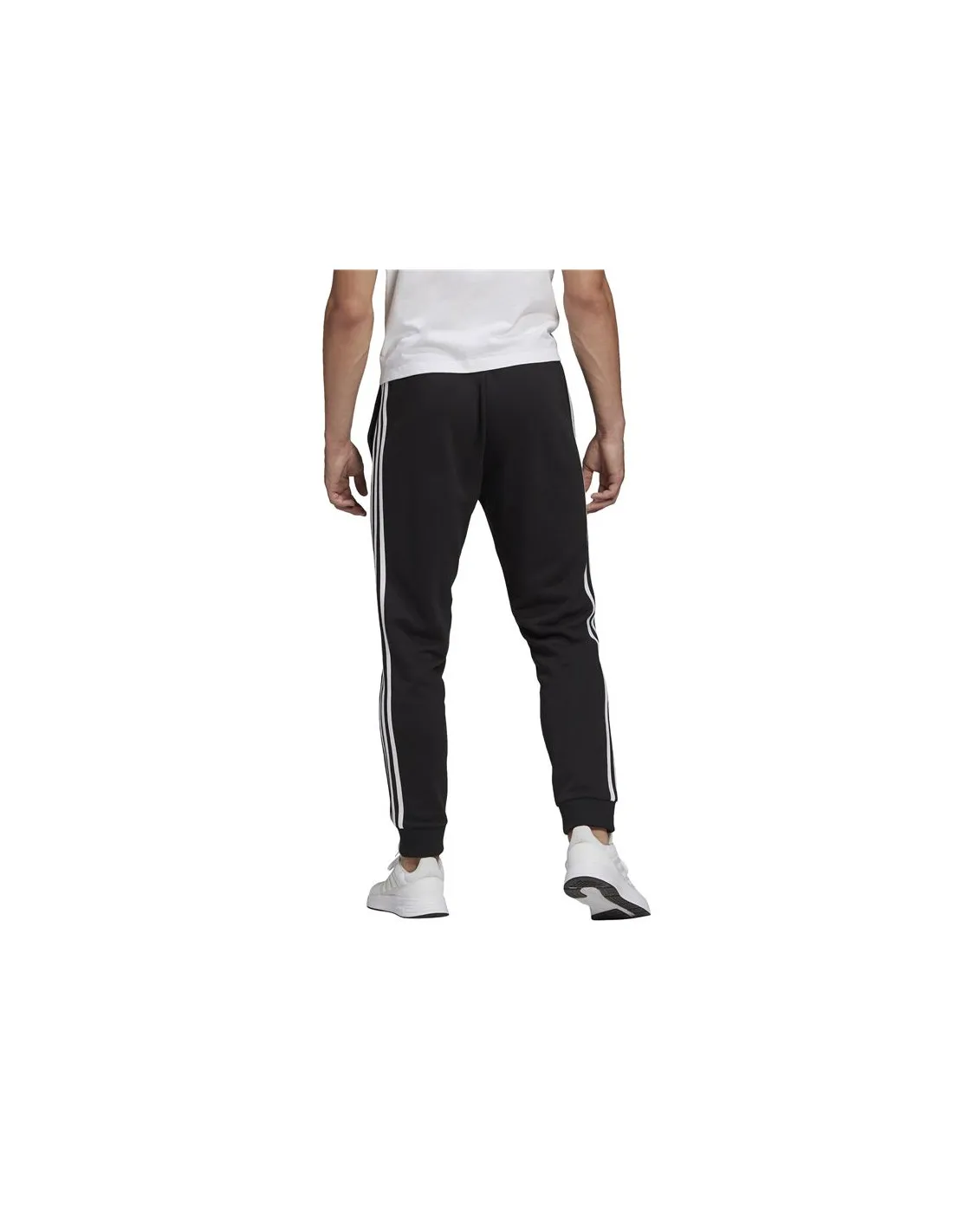 Pantalones largos adidas Essentials French Terry Tapered Cuff 3 bandas M Black