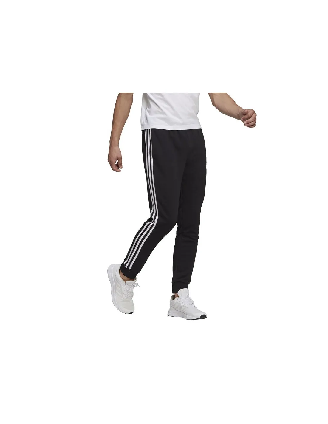 Pantalones largos adidas Essentials French Terry Tapered Cuff 3 bandas M Black