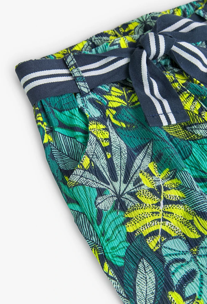 Pantalón de bambula estampado de niña