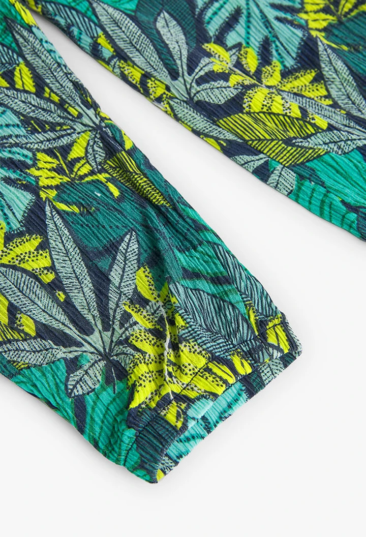 Pantalón de bambula estampado de niña