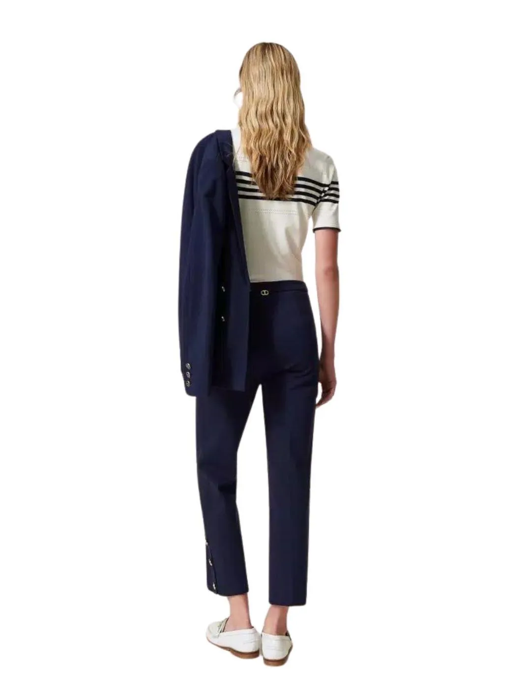 Pantalón  TWINSET mujer cropped con botones Oval T