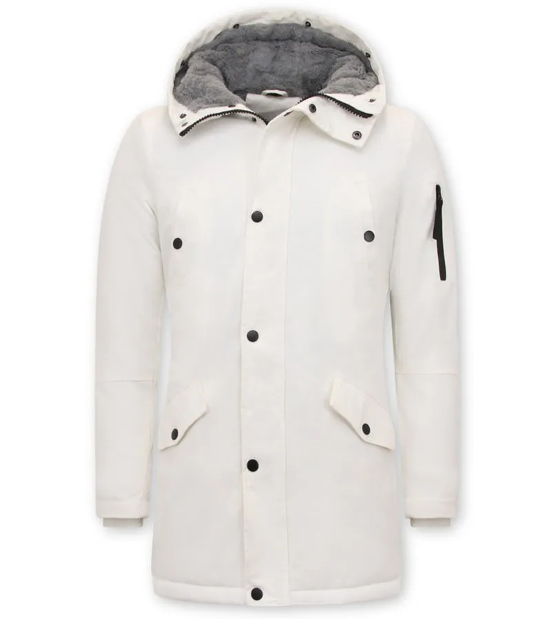 PARKA BLANCA DE INVIERNO PARA HOMBRE  7105