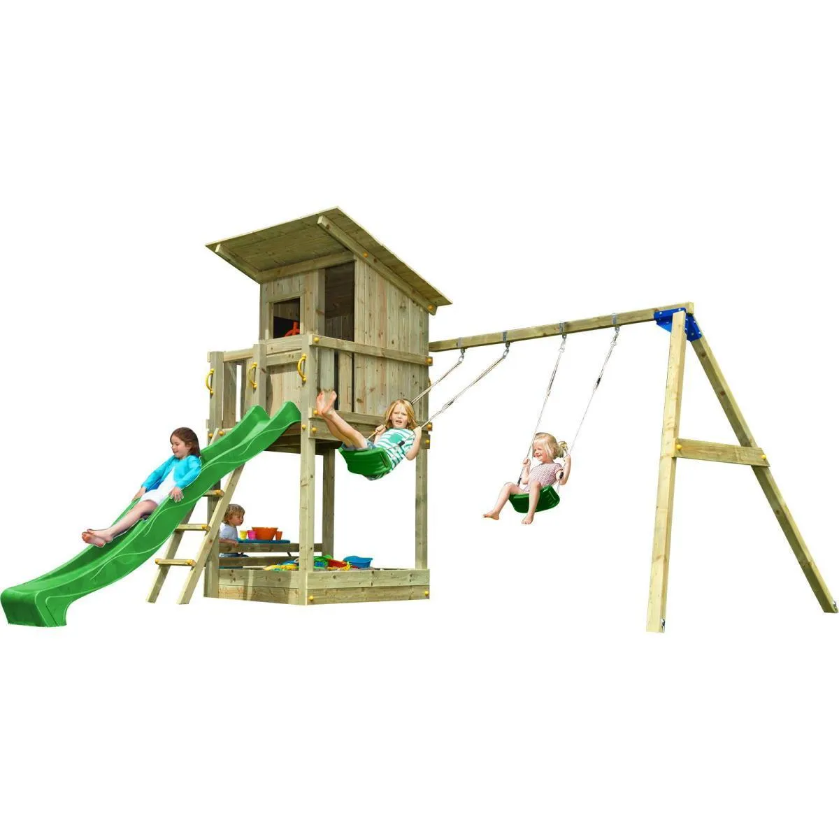 PARQUE INFANTIL MASGAMES BEACH HUT L + COLUMPIO DOBLE