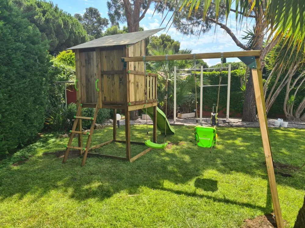 PARQUE INFANTIL MASGAMES BEACH HUT L + COLUMPIO DOBLE