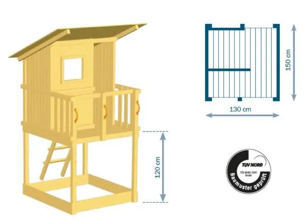 PARQUE INFANTIL MASGAMES BEACH HUT L + COLUMPIO DOBLE