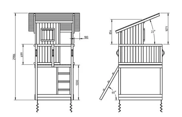 PARQUE INFANTIL MASGAMES BEACH HUT L + COLUMPIO DOBLE