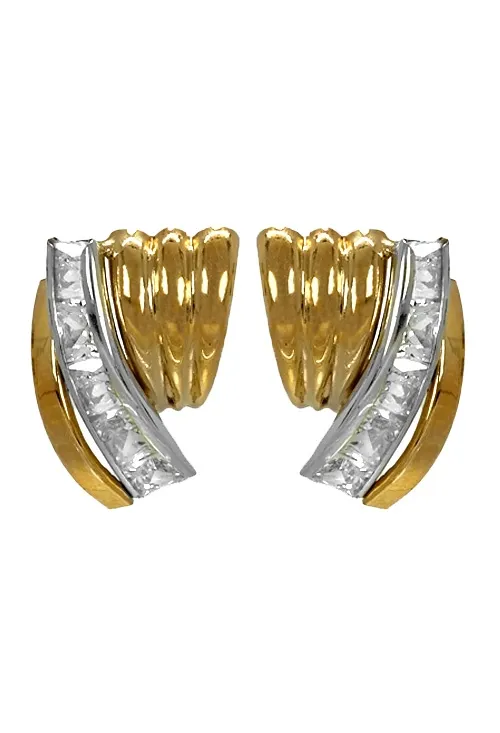 PENDIENTES ORO BICOLOR 9K Y CIRCONITAS 019_9K409542