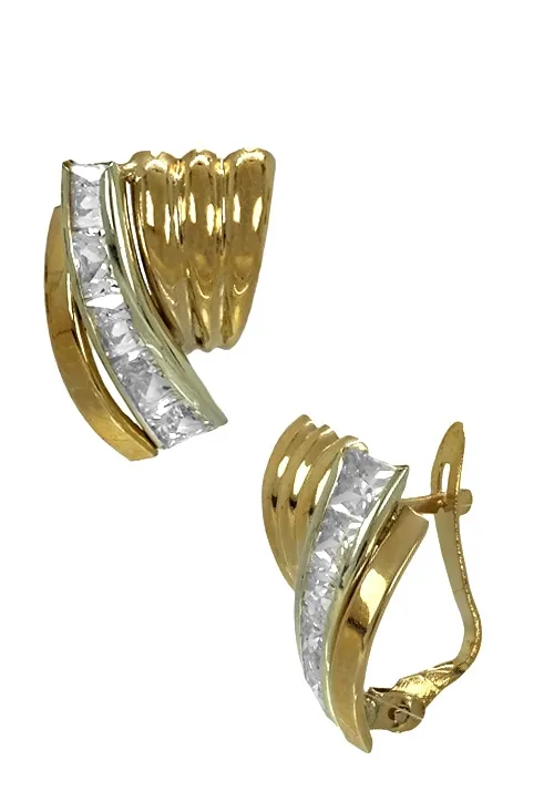 PENDIENTES ORO BICOLOR 9K Y CIRCONITAS 019_9K409542