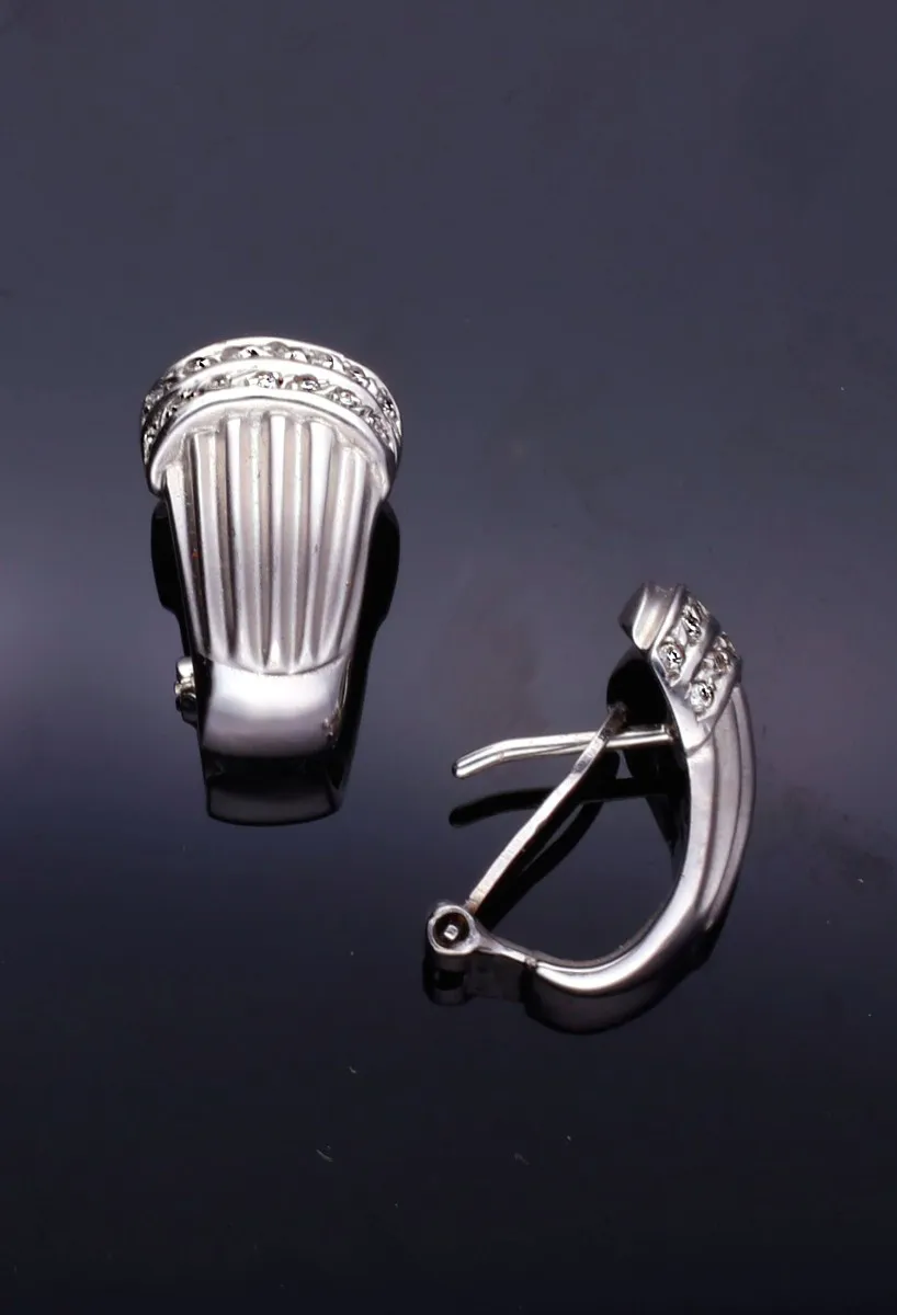 PENDIENTES ORO BLANCO 18K Y DIAMANTES 063_507P