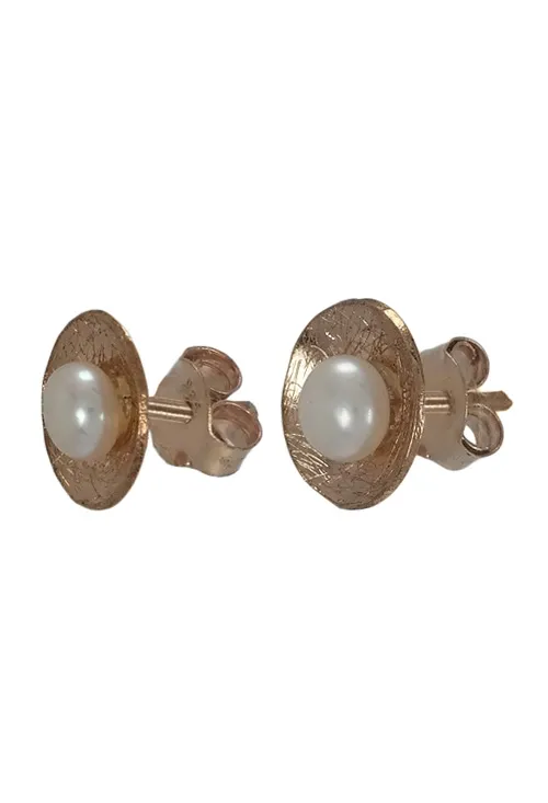PENDIENTES PLATA CHAPADA ROSA CON PERLA 200_P0015R