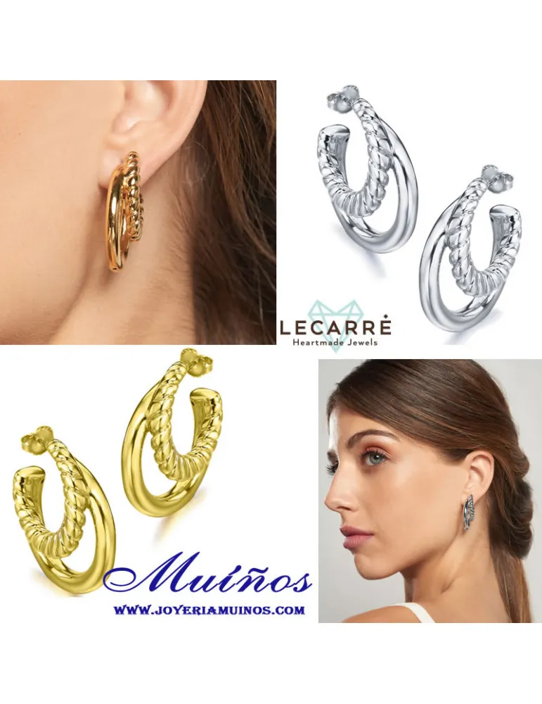 Pendientes Plata Lecarré Doble Aro