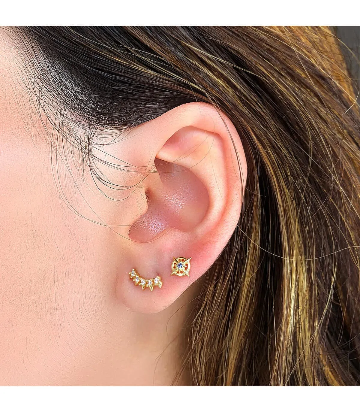 Pendientes Trepadores Polaris Oro Amarillo 18K