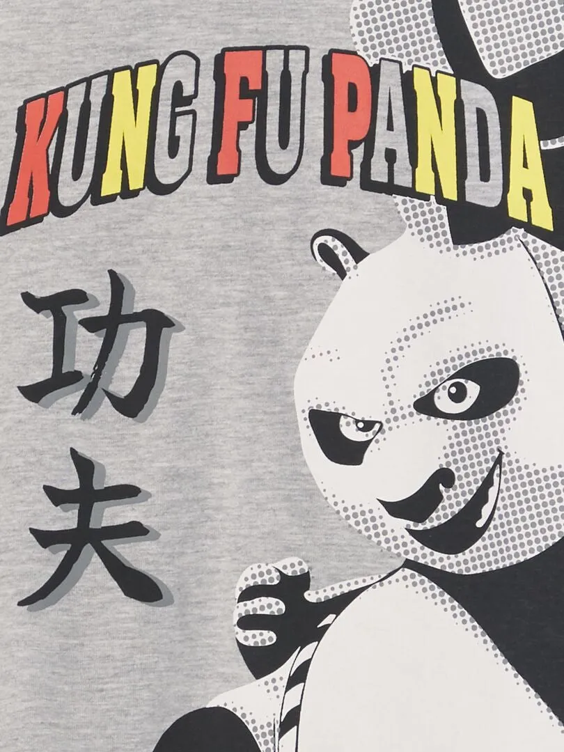 PIJAMA CORTO 'KUNG FU PANDA'   2 PIEZAS  GRIS