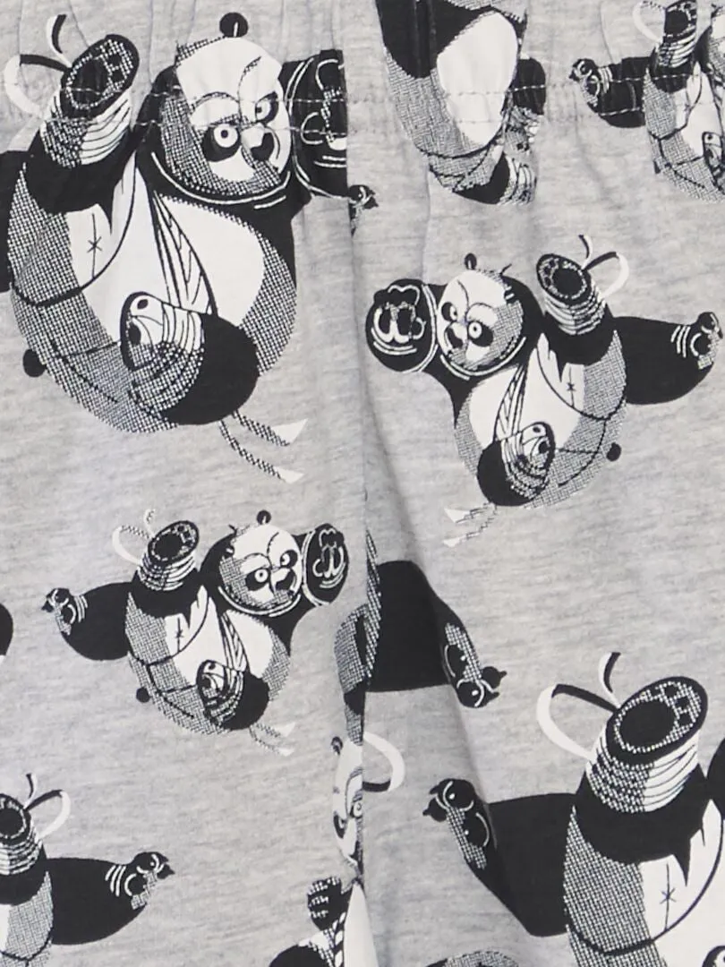 PIJAMA CORTO 'KUNG FU PANDA'   2 PIEZAS  GRIS