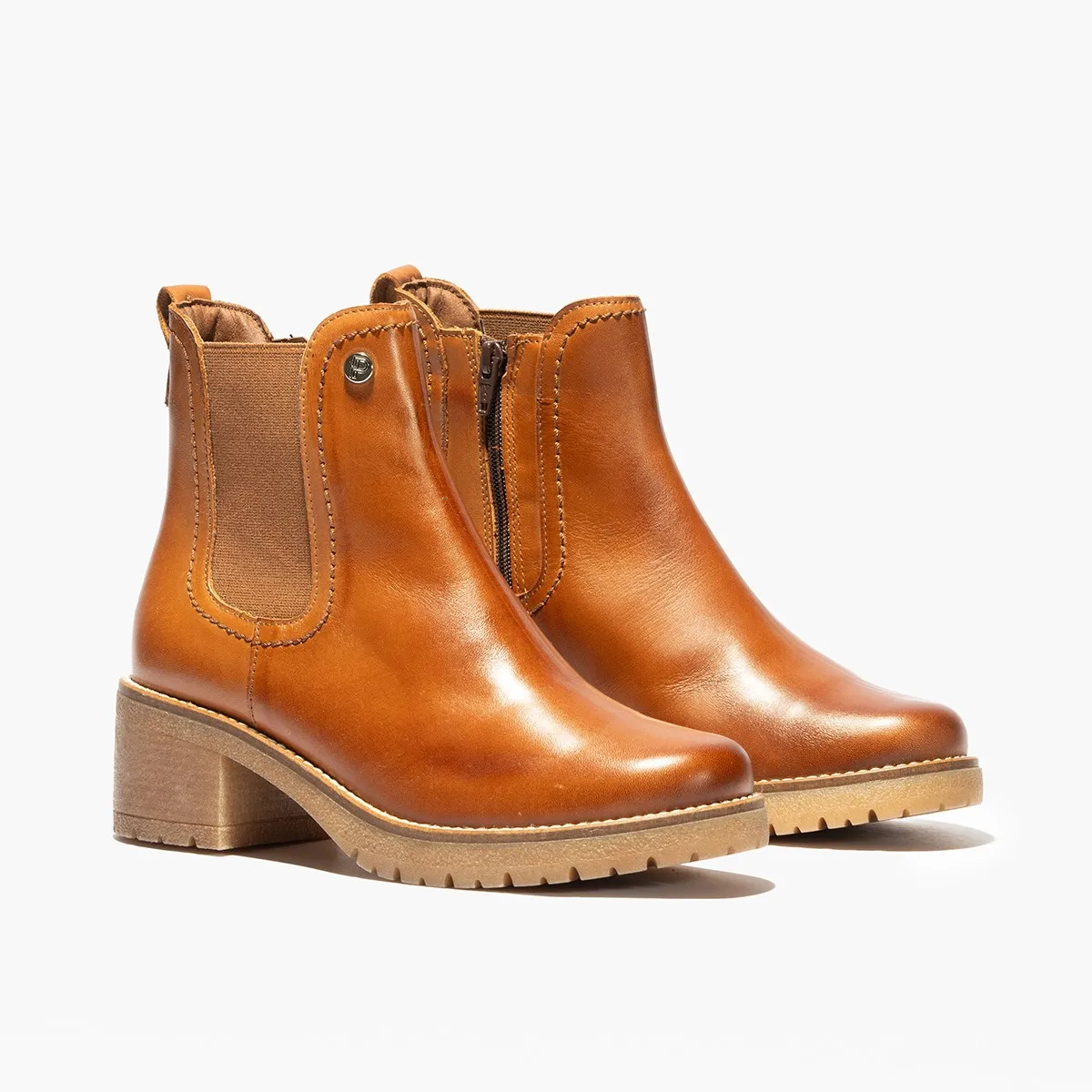 Pitillos bota tacón cuero elástico rebajada mujer cuero 2724