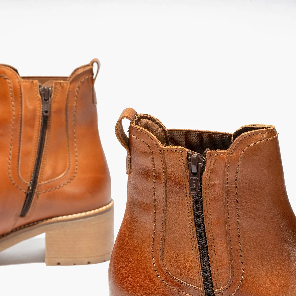Pitillos bota tacón cuero elástico rebajada mujer cuero 2724