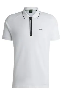 Polo de algodón estructurado con logo en contraste