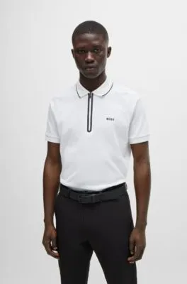 Polo de algodón estructurado con logo en contraste