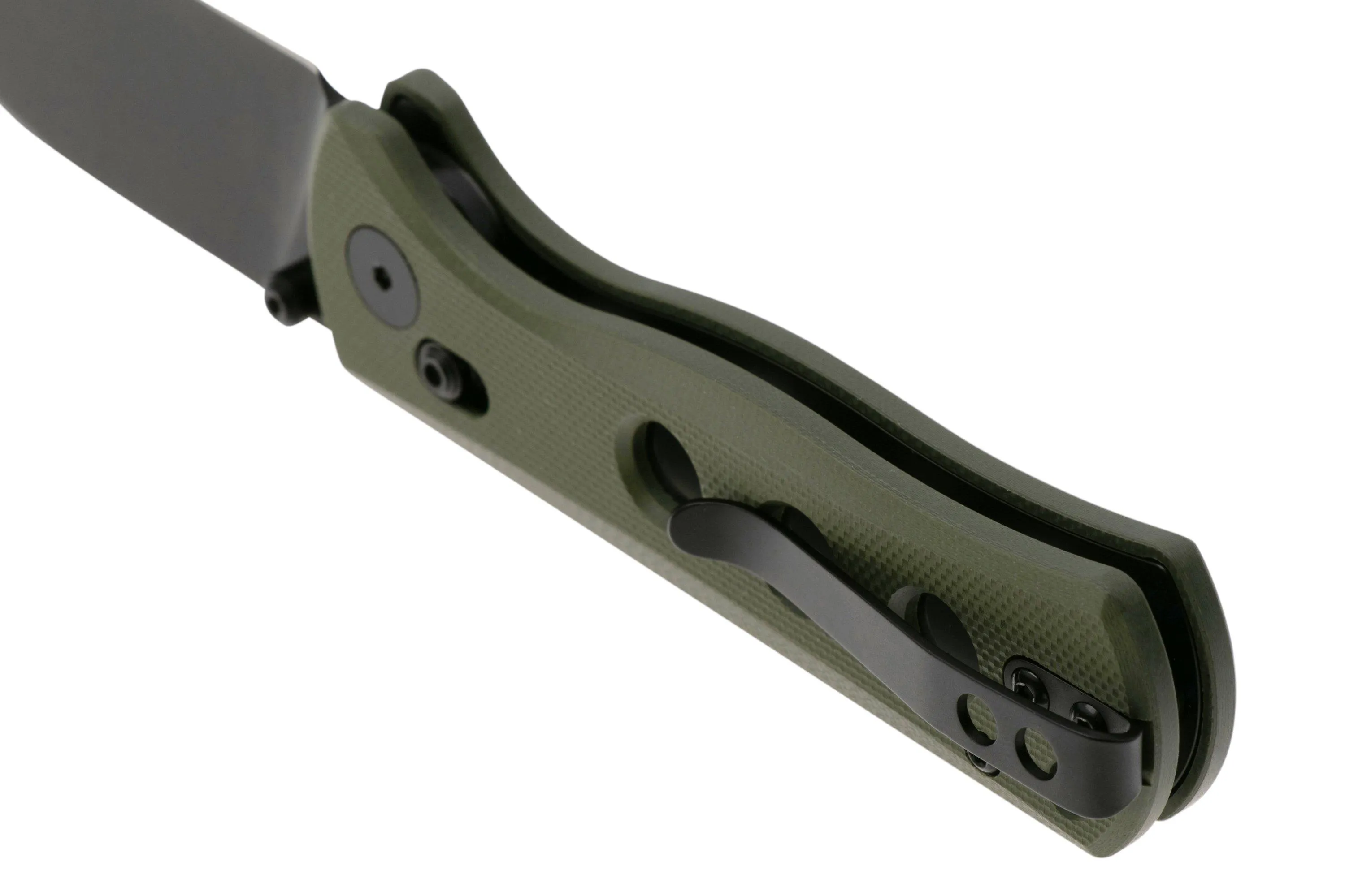 QSP KNIFE CANARY GLYDE 150GLB2 BLACK 14C28N, GREEN G10, NAVAJA