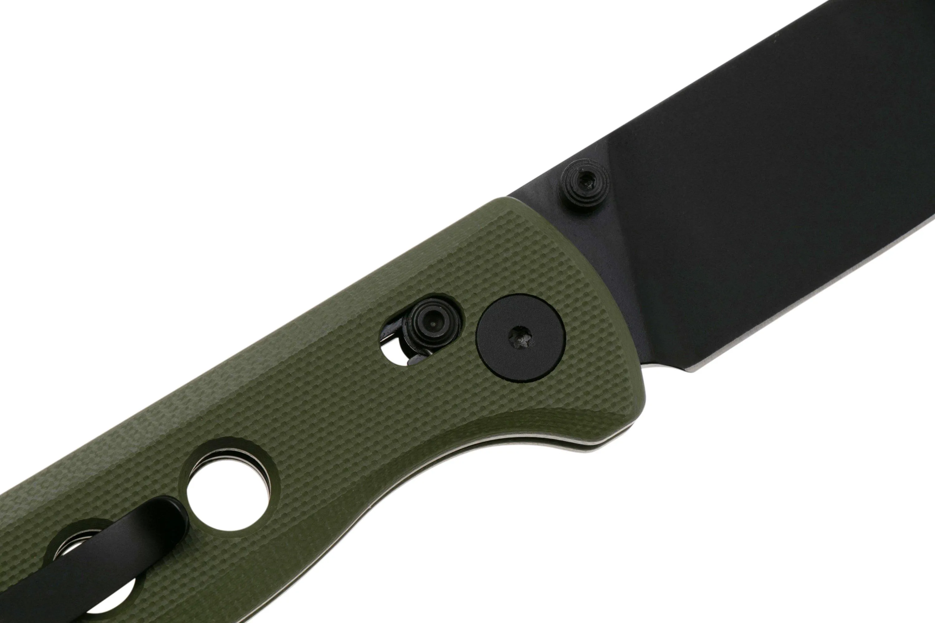 QSP KNIFE CANARY GLYDE 150GLB2 BLACK 14C28N, GREEN G10, NAVAJA