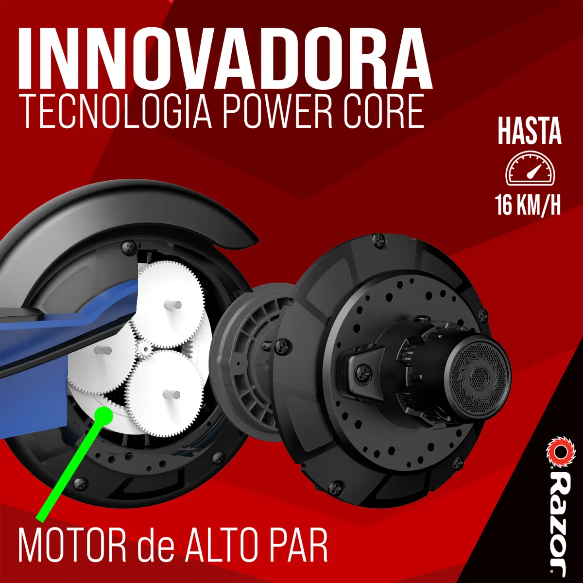 Razor E100 Scooter Eléctrico  Black Label, Azul