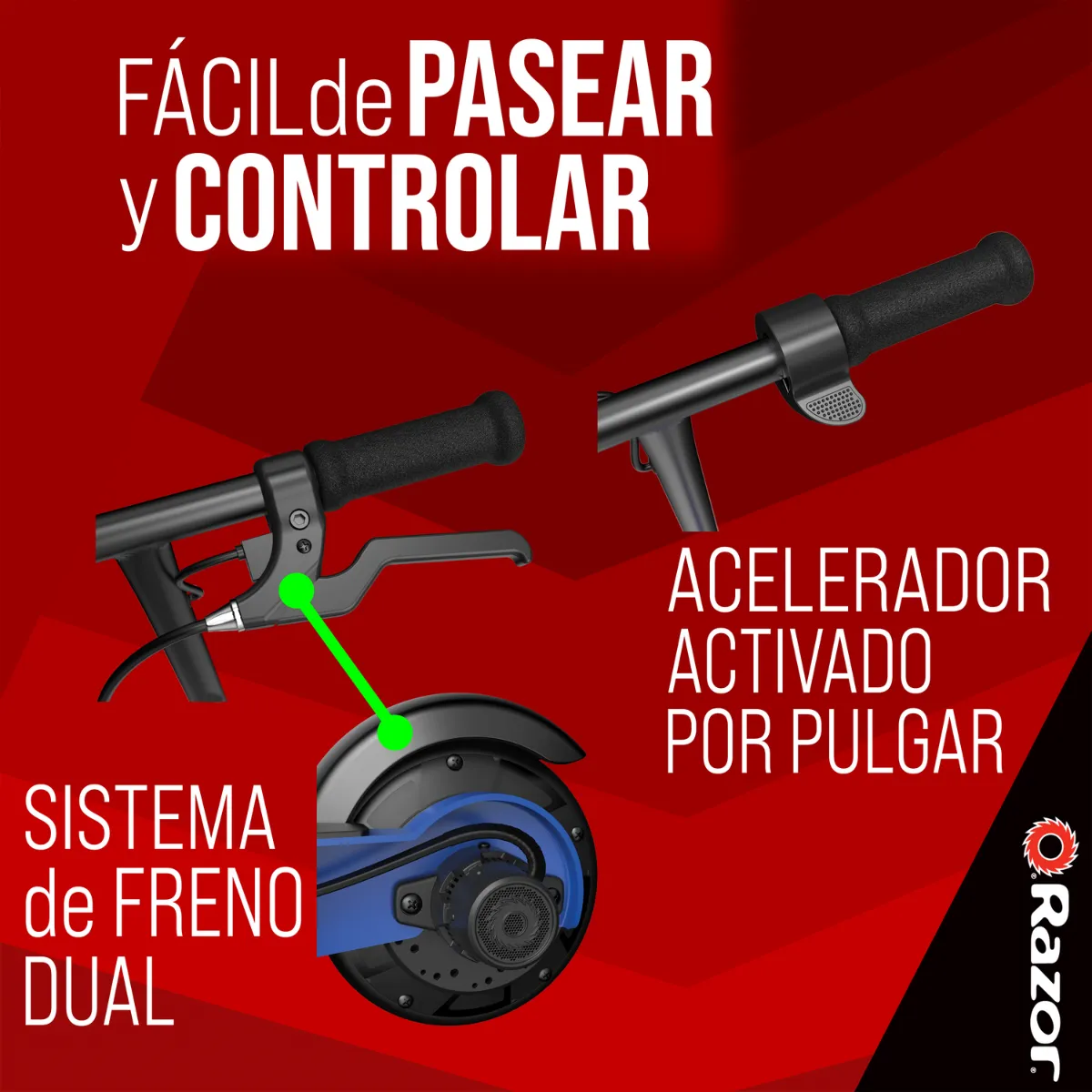 Razor E100 Scooter Eléctrico  Black Label, Azul