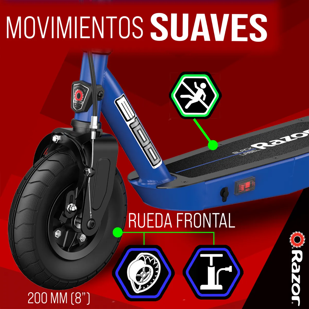Razor E100 Scooter Eléctrico  Black Label, Azul