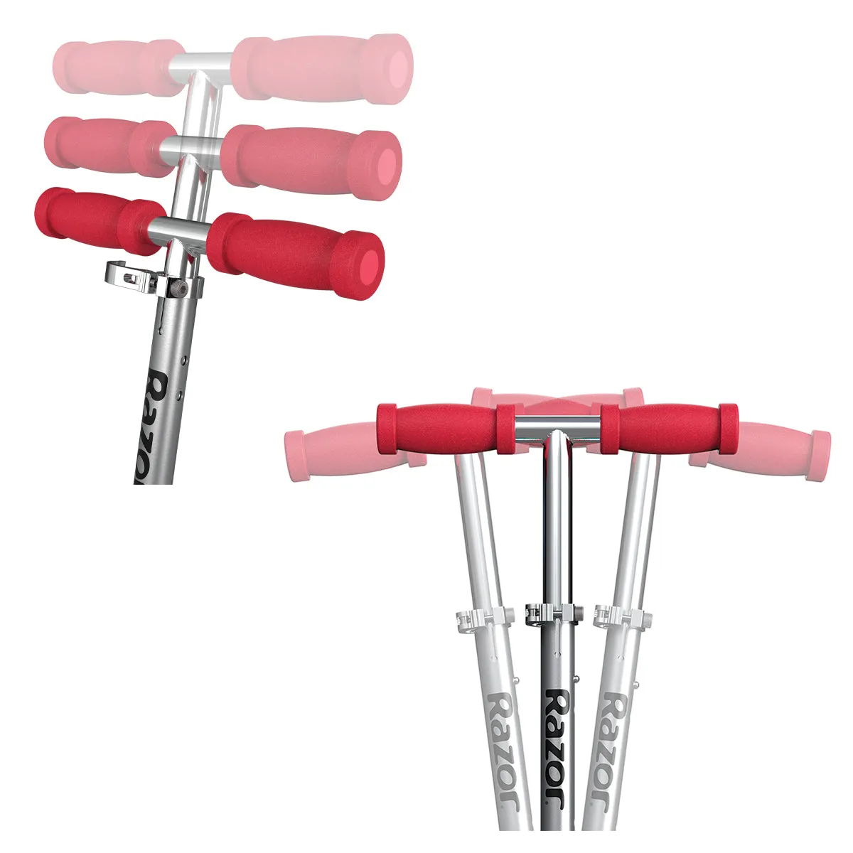 Razor Rollie DLX, Scooter Iluminado de 3 Ruedas, Rojo