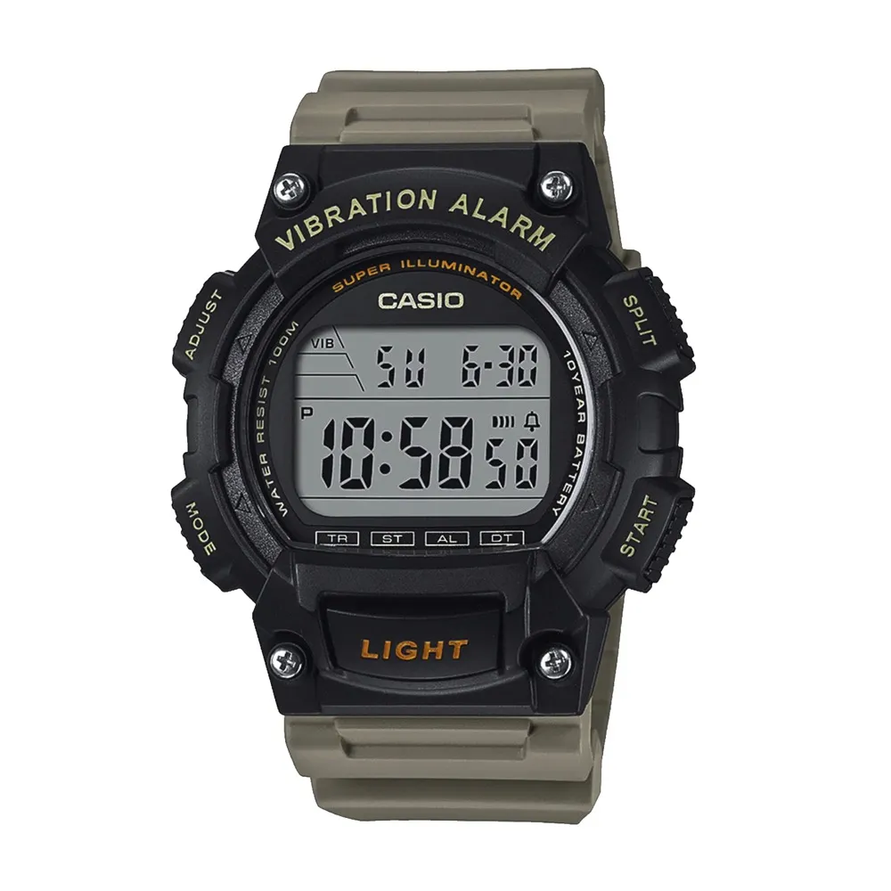 Reloj Casio Deportivo W 736 H Negro y Café