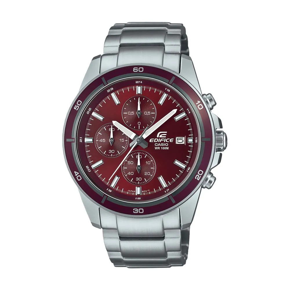 Reloj Casio Rojo y Plata Analógico