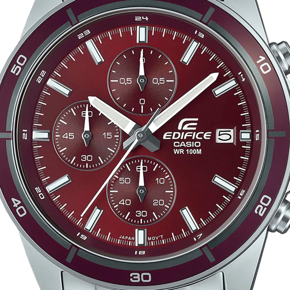 Reloj Casio Rojo y Plata Analógico