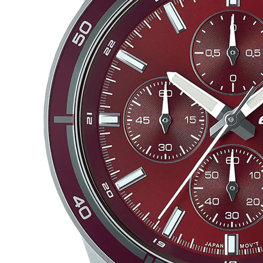 Reloj Casio Rojo y Plata Analógico