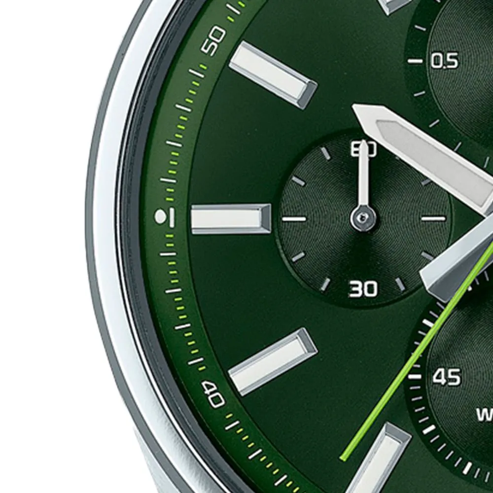 Reloj Casio Verde y Plata Análogo
