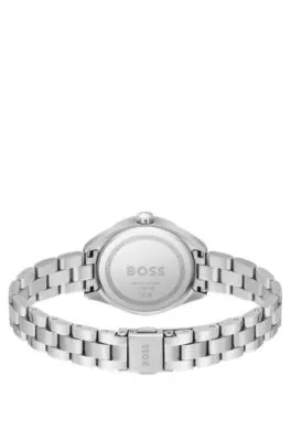 Reloj de tono plateado con pulsera de eslabones